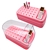 PINK 2 in 1 Nail Drill Bits Holder & Cleaning Brush Case 30 Holes