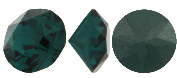 108829CGR - Swarovski Crystal 6.2mm Chaton Crystals - Crystal Royal Green Unfoiled - 1 Chaton