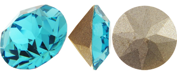 108829LTTURQGLA - Swarovski Crystal 6.2mm Chaton Crystals - Light Turquoise Glacier Blue Foiled - 1 Chaton