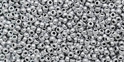 11/0 11CZ0170 Metallic Silver Czech Seed Beads - 10 Grams