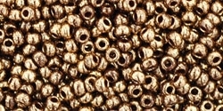 [ 3-1-B-2 ] 11/0 Toho 11TO1705 Round Gilded Marble Brown Seed Beads - 10 GramsTO1705