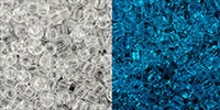 11/0 Toho 11TO2701 Round - Glow In The Dark - Crystal/Blue Splash - 10 Grams