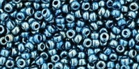 11/0 Toho 11TO511 Round Galvanized Peacock Blue Seed Beads - 10 Grams