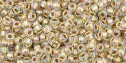 11/0 Toho 11TO994 Round Gold-Lined Rainbow Crystal - 10 Grams