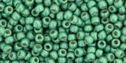 11/0 Toho 11TOPF570F Round Permanent Finish - Frosted Galvanized Mint Green - 10 Grams