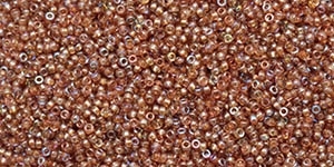 15/0 15CZ55022 Crystal Orange Rainbow Czech Coating on Miyuki Rocailles 5 Grams