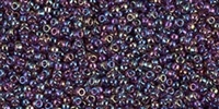 10g Miyuki Rocaille Seed Beads 15RR0255 TR Purple/Green/Gold