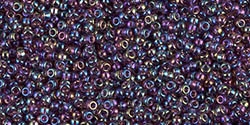 10g Miyuki Rocaille Seed Beads 15RR0255 TR Purple/Green/Gold