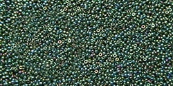 10g Miyuki Rocaille Seed Beads 15RR0465 MR Green/Gold/Violet