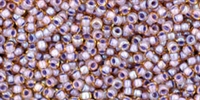 15/0 Toho 15TO926 Round Inside-Color Light Topaz/Opaque Lavender-Lined - 10 Grams