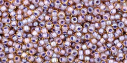 15/0 Toho 15TO926 Round Inside-Color Light Topaz/Opaque Lavender-Lined - 10 Grams