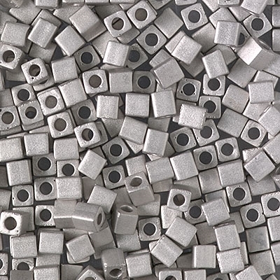 Miyuki Square 3MM Beads 3SB194F Matte Palladium Plated - 5 Grams