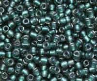 3/0 Toho 3TO270 - Inside Color Crystal/Prairie Green Lined Round  Seed Beads - 10 Grams