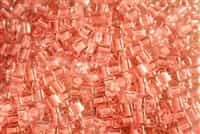 Miyuki Square 4MM Beads 4SB204 ICL Clear/ Pink Grapefruit