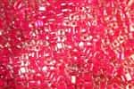 Miyuki Square 4MM Beads 4SB209 ICL Clear/ Fushia