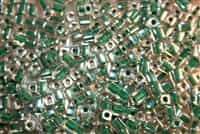 Miyuki Square 4MM Beads 4SB217 ICL Clear/Hunter Green