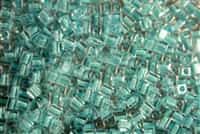 Miyuki Square 4MM Beads 4SB220 ICL Clear/Sky Blue