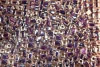 Miyuki Square 4MM Beads 4SB223 ICL Clear/Royal Purple
