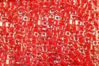 Miyuki Square 4MM Beads 4SB226 ICL Clear/Red