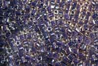 Miyuki Square 4MM Beads 4SB239 ICL Clear/Cobalt Blue