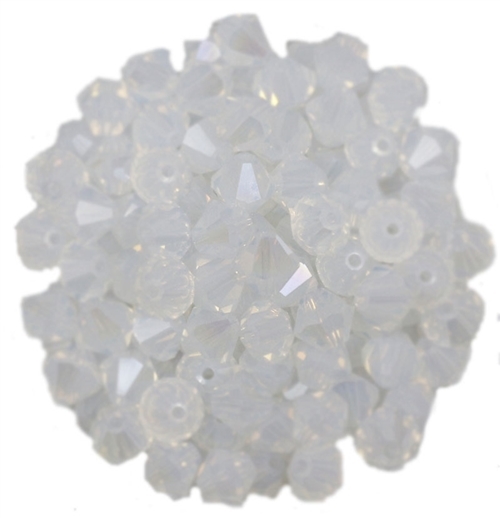 530106WHOPICE - 6mm Swarovski Bicone Crystals - White Opal Ice - 25 count