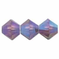 532803AMY2AB  - 3mm Swarovski Crystal Amethyst 2AB Bicone Crystals - 25 count