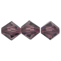 532804AMY - 4mm Swarovski Crystal Amethyst Bicone Crystals 25 count
