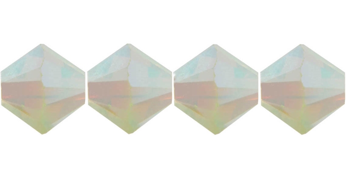 532804CHYOPAB - 4mm Swarovski Crystal Chrysolite Opal AB Bicone Crystals 25 count