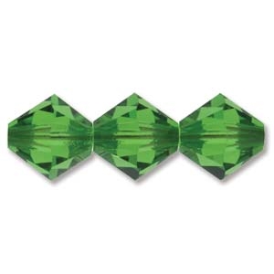 532804FG - 4mm Swarovski Crystal Fern Green Bicone Crystals 25 count