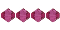 532804FU - 4mm Swarovski Crystal Fuchsia Bicone Crystals 25 count