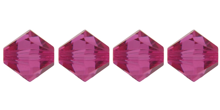 532804FU - 4mm Swarovski Crystal Fuchsia Bicone Crystals 25 count