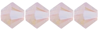 532804RWOP2AB - 4mm Swarovski Crystal Rose Water Opal 2AB Bicone Crystals 25 count