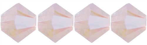 532804RWOP2AB - 4mm Swarovski Crystal Rose Water Opal 2AB Bicone Crystals 25 count