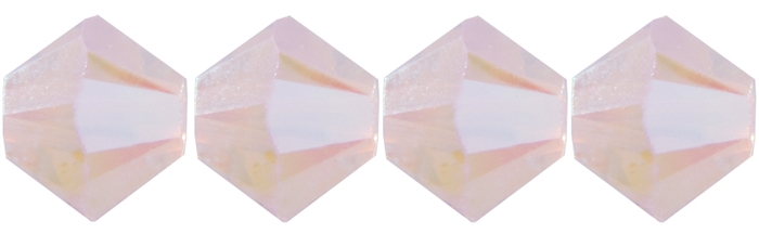 532804RWOP2AB - 4mm Swarovski Crystal Rose Water Opal 2AB Bicone Crystals 25 count