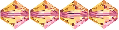 532804SUMBLSH - 4mm Swarovski Crystal Summer Blush  Bicone Crystals 25 count