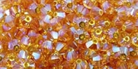 532804SUN2AB - 4mm Swarovski Crystal Sunflower 2AB Bicone Crystals - 25 count