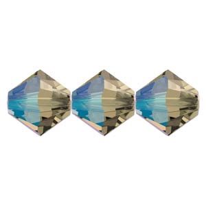 532806BKDSH - 6mm Swarovski Bicone Crystals - Black Diamond Shimmer - 25 count