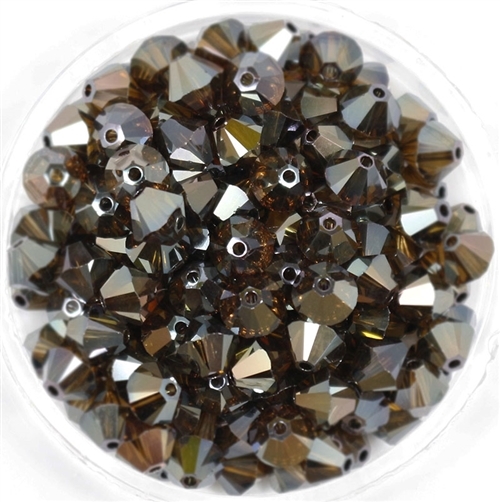 532806CBS2 - 6mm Swarovski Bicone Crystals - Crystal Bronze Shade 2AB - 25 count