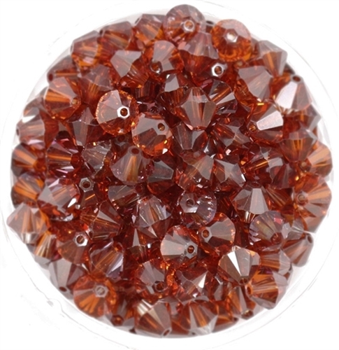 532806CRM - 6mm Swarovski Bicone Crystals - Crystal Red Magma - 25 count