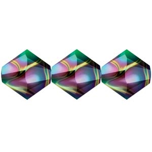 532806CRYSDRN2 - 6mm Swarovski Bicone Crystals - Crystal Dark Rainbow - 25 count