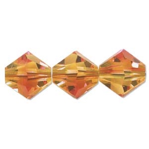 532806FIOP - 6mm Swarovski Bicone Crystals - Fire Opal - 25 count