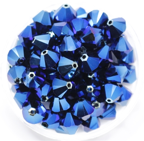 532808METBLU2AB - 8mm Swarovski Crystal Metallic Blue 2AB - 1 count