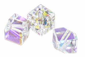 4mm Swarovski Diagonal Cube Crystal AB