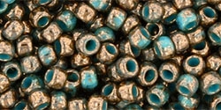 Toho 8/0 Round 8TO1703 - Gilded Marble Turquoise Seed Beads - 10 Grams