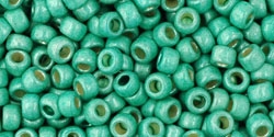 Toho 8/0 Round 8TOPF561F - PermaFinish - Matte Galvanized Green Teal - 10 Grams