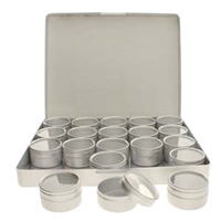 the BeadSmith Aluminum Rectangular Box with 20 Round Containers