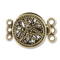 Antiqued Brass 24mm Barrel Lock Clasp