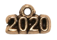 Antique Gold Plated Pewter Charm - 2020 - 1 Charm