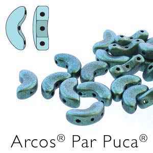 Arcos par Puca : ARC510-23980-94104 - Metallic Matte Green Turquoise - 25 Beads