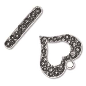 Ring Toggle & Bar Clasp - Antique Silver 19x20mm Ring  - 21mm Bar